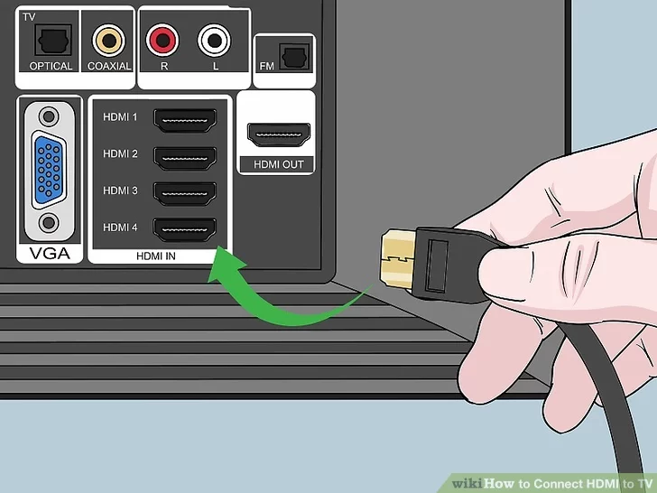 Plug in the HDMI cable to the back of your TV.